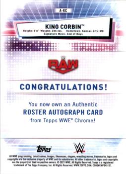 2021 Topps Chrome WWE - Autographs Gold Refractors #A-KC King Corbin Back