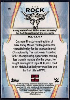 2021 Topps Transcendent Collection WWE - WWE Legends Tribute Set The Rock #DJ-2 Rocky Maivia def. Hunter Hearst Helmsley for the Intercontinental Championship Back