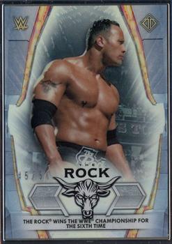 2021 Topps Transcendent Collection WWE - WWE Legends Tribute Set The Rock #DJ-11 The Rock Wins the WWE Championship for the Sixth Time Front