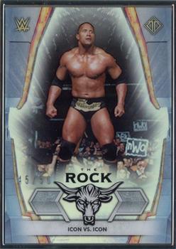 2021 Topps Transcendent Collection WWE - WWE Legends Tribute Set The Rock #DJ-14 Icon vs. Icon Front