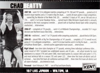 2008-09 Iowa Hawkeyes #NNO Chad Beatty Back