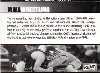 2008-09 Iowa Hawkeyes #NNO Iowa Wrestling Back