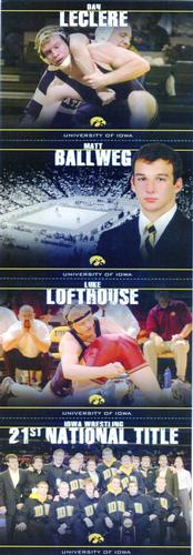 2008-09 Iowa Hawkeyes - Panels #NNO Dan LeClere / Matt Ballweg / Luke Lofthouse / Iowa Wrestling Front