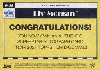 2021 Topps Heritage WWE - Autographs Gold #A-LM Liv Morgan Back