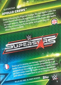 2021 Topps WWE Superstars #8 Apollo Crews Back