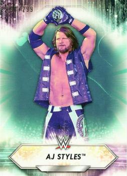 2021 Topps WWE - Aqua #96 AJ Styles Front