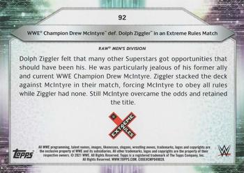 2021 Topps WWE - Citrine #92 WWE Champion Drew McIntyre def. Dolph Ziggler in an Extreme Rules Match Back