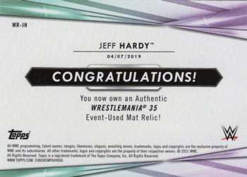 2021 Topps WWE - Mat Relics Aqua #MR-JH Jeff Hardy Back