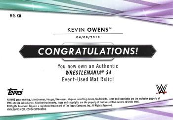 2021 Topps WWE - Mat Relics Citrine #MR-KO Kevin Owens Back