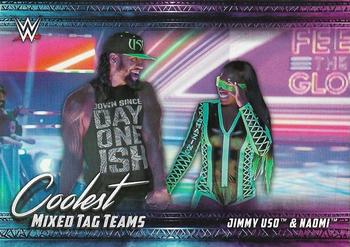 2021 Topps WWE - Coolest Mixed Tag Teams #MT-8 Jimmy Uso & Naomi Front