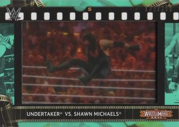 2021 Topps WWE - Match Film Strips Manufactured Relics Aqua #FS-UM3 Undertaker vs. Shawn Michaels Front