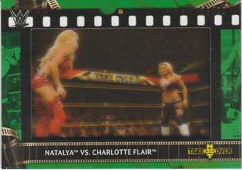2021 Topps WWE - Match Film Strips Manufactured Relics Dark Green #FS-NC Natalya vs. Charlotte Flair Front