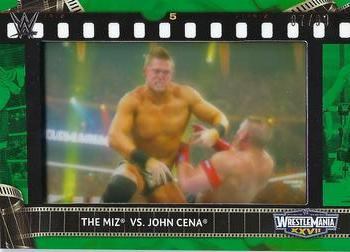 2021 Topps WWE - Match Film Strips Manufactured Relics Dark Green #FS-TJ The Miz vs. John Cena Front
