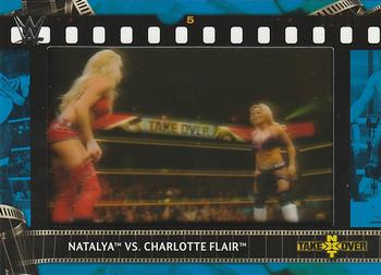 2021 Topps WWE - Match Film Strips Manufactured Relics Blue #FS-NC Natalya vs. Charlotte Flair Front