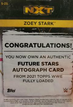 2021 Topps WWE Fully Loaded - Future Stars Autographs #S-ZS Zoey Stark Back