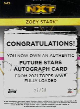 2021 Topps WWE Fully Loaded - Future Stars Autographs Onyx #S-ZS Zoey Stark Back