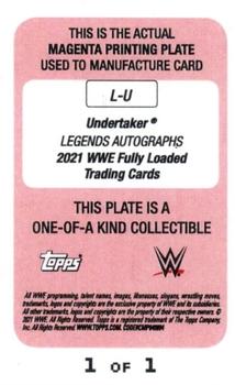 2021 Topps WWE Fully Loaded - Legends Autographs Printing Plates Magenta #L-U Undertaker Back