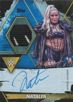 2021 Topps WWE Fully Loaded - Autographed Turnbuckle Relics Sapphire #P-N Natalya Front