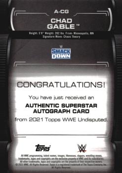 2021 Topps WWE Undisputed - Superstar Roster Autographs #A-CG Chad Gable Back