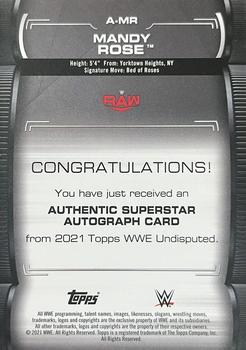 2021 Topps WWE Undisputed - Superstar Roster Autographs #A-MR Mandy Rose Back