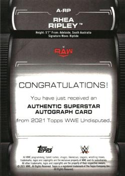 2021 Topps WWE Undisputed - Superstar Roster Autographs Purple #A-RP Rhea Ripley Back