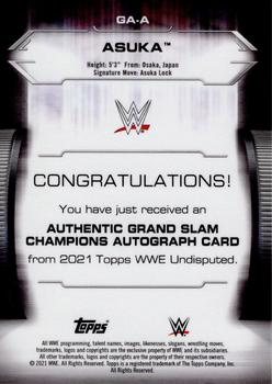 2021 Topps WWE Undisputed - Grand Slam Champions Autographs Blue #GA-A Asuka Back