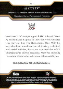 2021 Topps WWE Undisputed - Rod Schamberger Illustrations #RS-1 AJ Styles Back