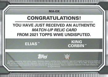 2021 Topps WWE Undisputed - Matchup Relics #MA-EK Elias / King Corbin Back