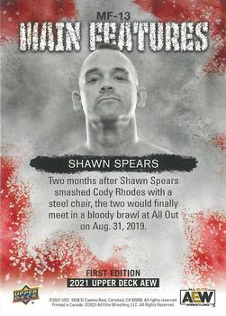2021 Upper Deck AEW - Main Features #MF-13 Shawn Spears Back