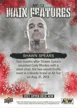 2021 Upper Deck AEW - Main Features Gold #MF-13 Shawn Spears Back
