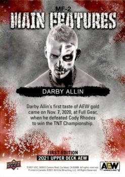 2021 Upper Deck AEW - Main Features Silver #MF-2 Darby Allin Back