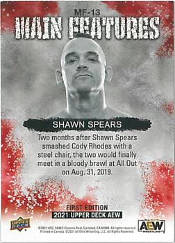 2021 Upper Deck AEW - Main Features Silver #MF-13 Shawn Spears Back