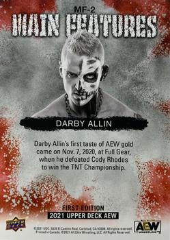2021 Upper Deck AEW - Main Features Red #MF-2 Darby Allin Back