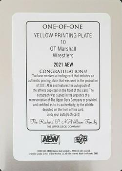 2021 Upper Deck AEW - Autographs Printing Plates Yellow #10 QT Marshall Back