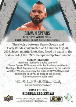 2021 Upper Deck AEW - Memorabilia Gold #3 Shawn Spears Back