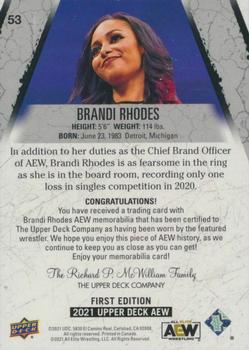 2021 Upper Deck AEW - Memorabilia Gold #53 Brandi Rhodes Back