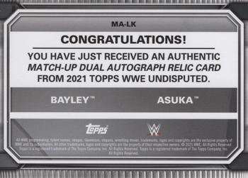 2021 Topps WWE Undisputed - Matchup Dual Relic Autographs #AMA-LK Asuka / Bayley Back