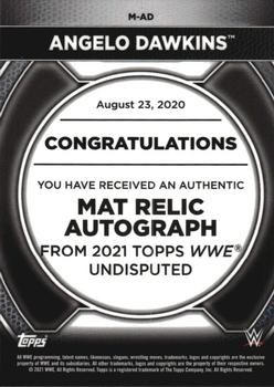 2021 Topps WWE Undisputed - Superstar Mat Relic Autographs #M-AD Angelo Dawkins Back