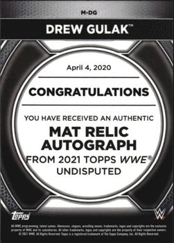 2021 Topps WWE Undisputed - Superstar Mat Relic Autographs #M-DG Drew Gulak Back
