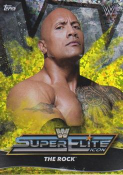 2021 Topps WWE Superstars - Super Elite Icons Yellow #IC7 The Rock Front