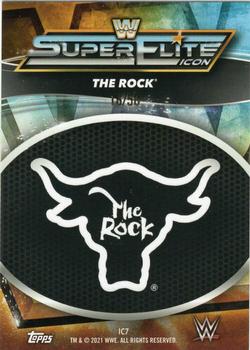 2021 Topps WWE Superstars - Super Elite Icons Green #IC7 The Rock Back