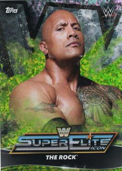 2021 Topps WWE Superstars - Super Elite Icons Green #IC7 The Rock Front