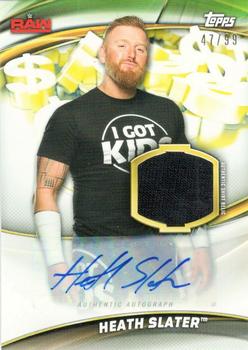 2019 Topps WWE Money in the Bank - Superstar Shirt Relic Autographs Green #SRA-HS Heath Slater Front