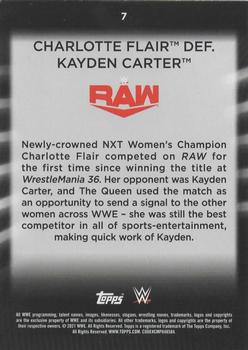 2021 Topps WWE Women's Division - Rainbow Foil #7 Charlotte Flair def. Kayden Carter Back
