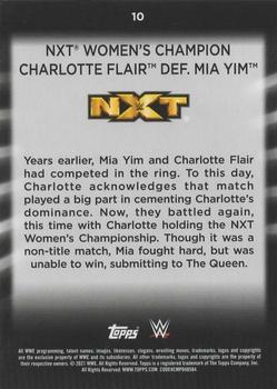 2021 Topps WWE Women's Division - Rainbow Foil #10 NXT Women's Champion Charlotte Flair def. Mia Yim Back
