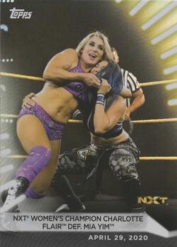 2021 Topps WWE Women's Division - Rainbow Foil #10 NXT Women's Champion Charlotte Flair def. Mia Yim Front