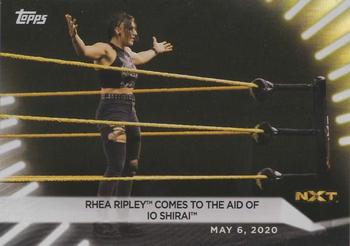 2021 Topps WWE Women's Division - Rainbow Foil #11 Rhea Ripley Comes to the Aid of Io Shirai Front