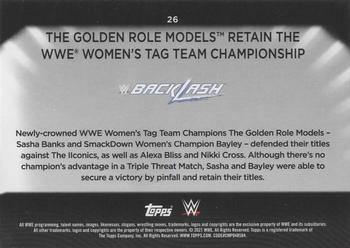 2021 Topps WWE Women's Division - Rainbow Foil #26 The Golden Role Models Retain the WWE Women's Tag Team Championship Back