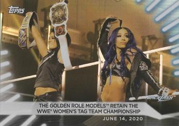 2021 Topps WWE Women's Division - Rainbow Foil #26 The Golden Role Models Retain the WWE Women's Tag Team Championship Front