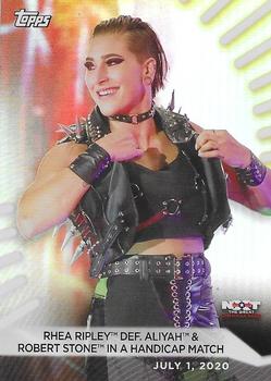 2021 Topps WWE Women's Division - Rainbow Foil #35 Rhea Ripley def. Aliyah & Robert Stone in a Handicap Match Front